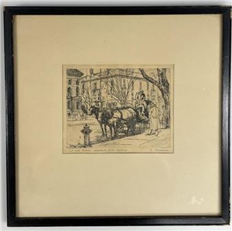 Ernest Neumann, Sherbrooke St W Montreal Etching - Ernst Neumann