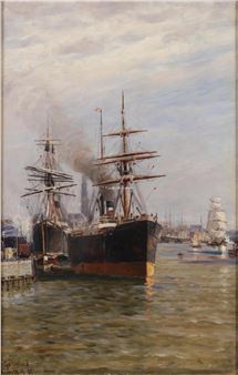 Red Star Line ships in the Mexico Dock in Antwerp - Johannes Martin Grimelund