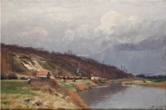 The brickyard at Luzancy - Louis Alexandre Bouché