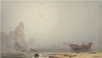 Coastal landscape in the mist - Friedrich Preller the Younger