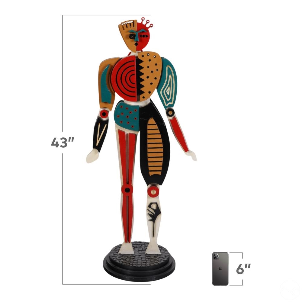 Artwork by Normal, 20C. Modern Chilean Figural Sculpture, Made of carved, assembled, and painted wooden sculpture
