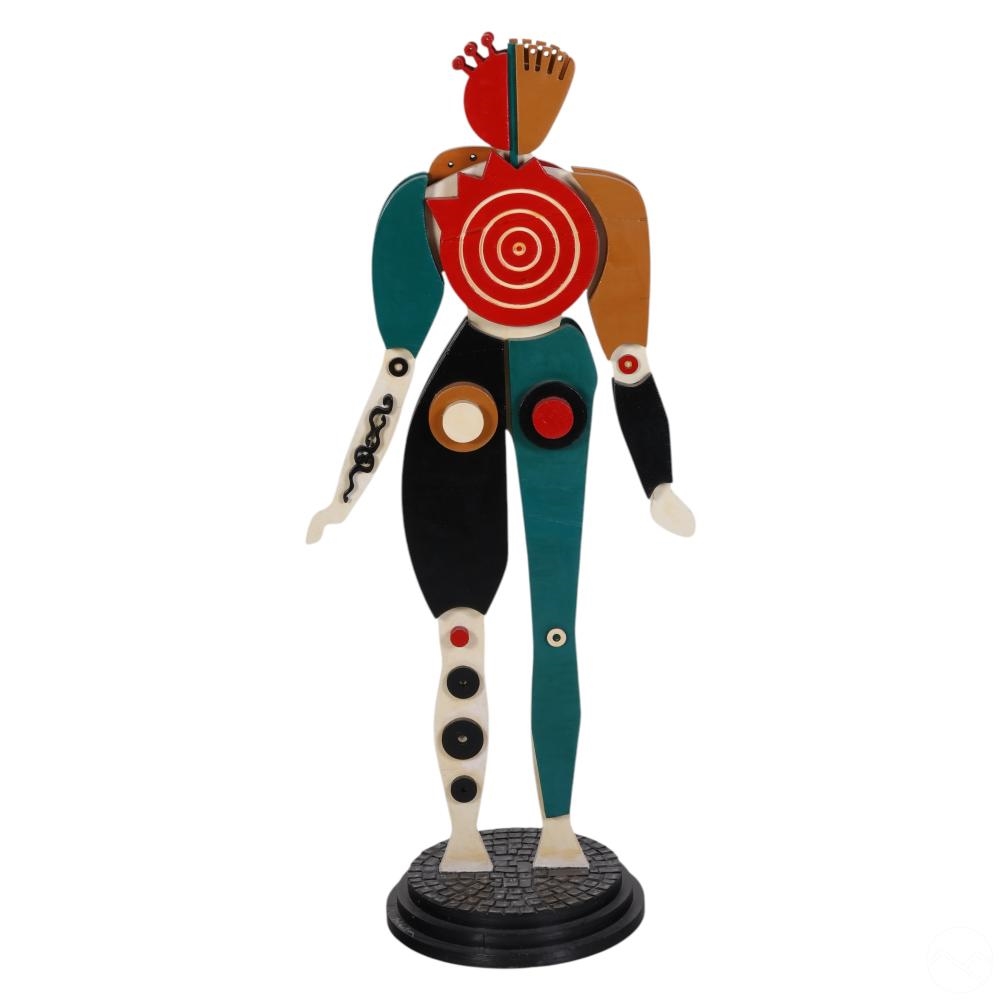 Artwork by Normal, 20C. Modern Chilean Figural Sculpture, Made of carved, assembled, and painted wooden sculpture