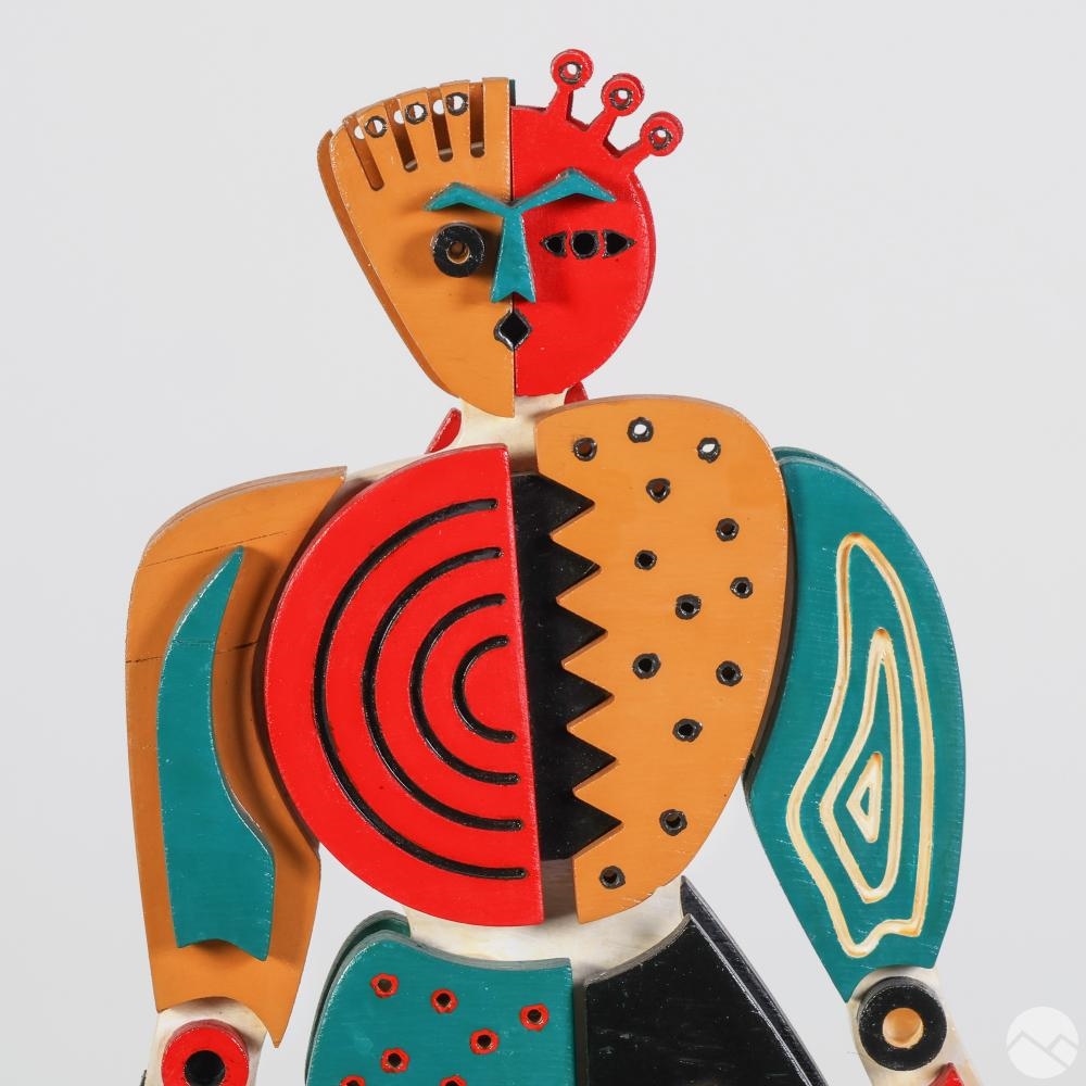 Artwork by Normal, 20C. Modern Chilean Figural Sculpture, Made of carved, assembled, and painted wooden sculpture