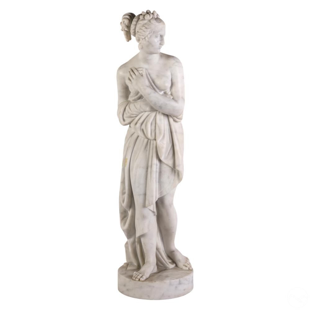 Normal | Italian White Marble Semi Nude Venus Garden Statue | MutualArt