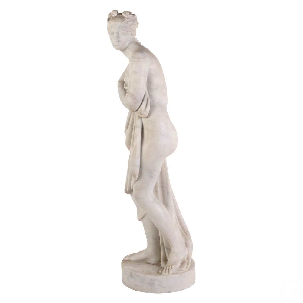 Normal | Italian White Marble Semi Nude Venus Garden Statue | MutualArt