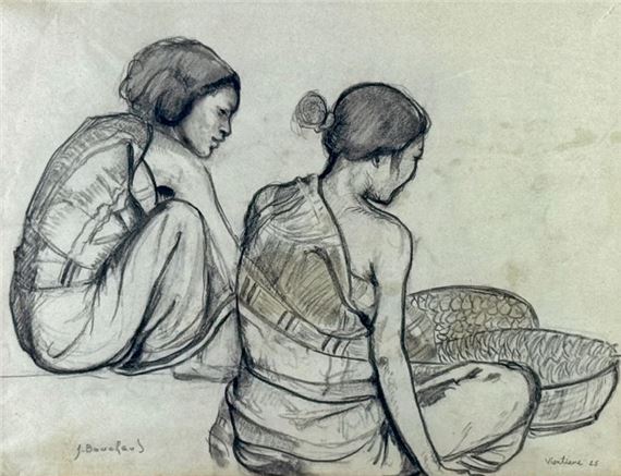 Lao Women at Market by Jean Bouchaud, 1925