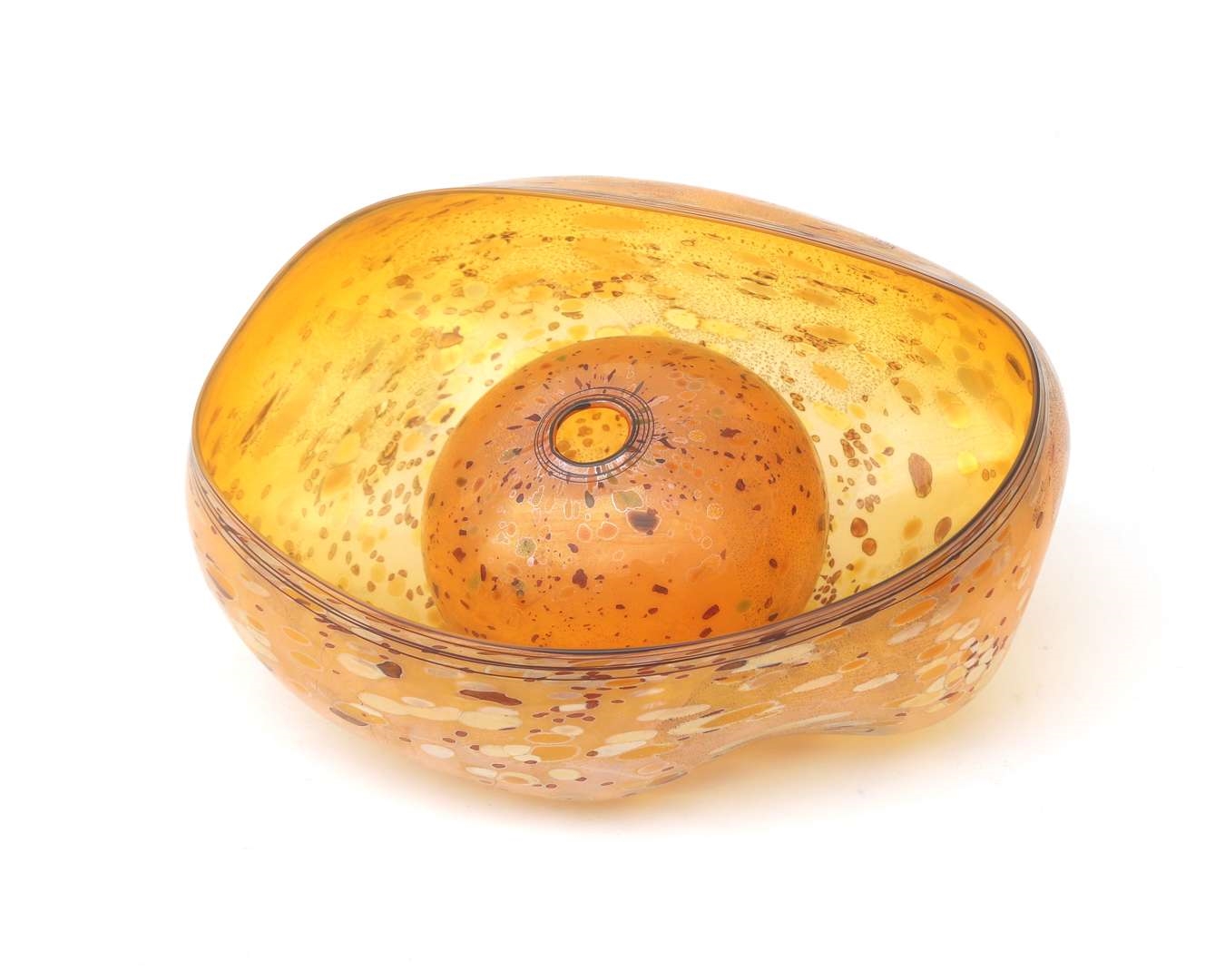 Dale Chihuly | Two asymmetrical gilded yellow glass ‘Unica’ containers ...