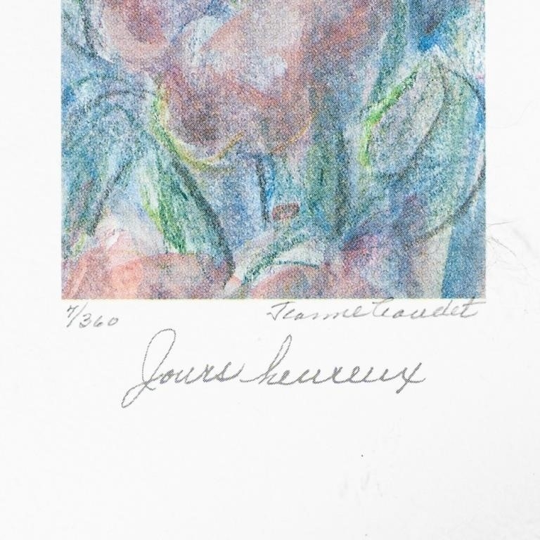 Artwork by Jeanne Gaudet-grenier, JEANNE GAUDET GRENIER "JOURS HEUREUX" LTD ED PRINT, Made of OFFSET PRINT ON PAPER