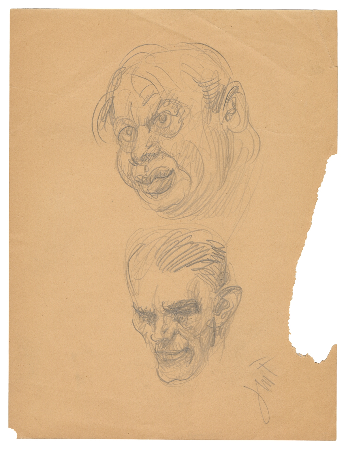 James Montgomery Flagg | Original Pencil Sketch, Initialed by Flagg ...