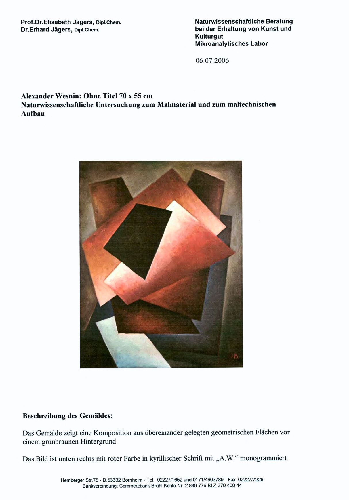 Artwork by Alexander Vesnin, Untitled, Made of Oil on canvas