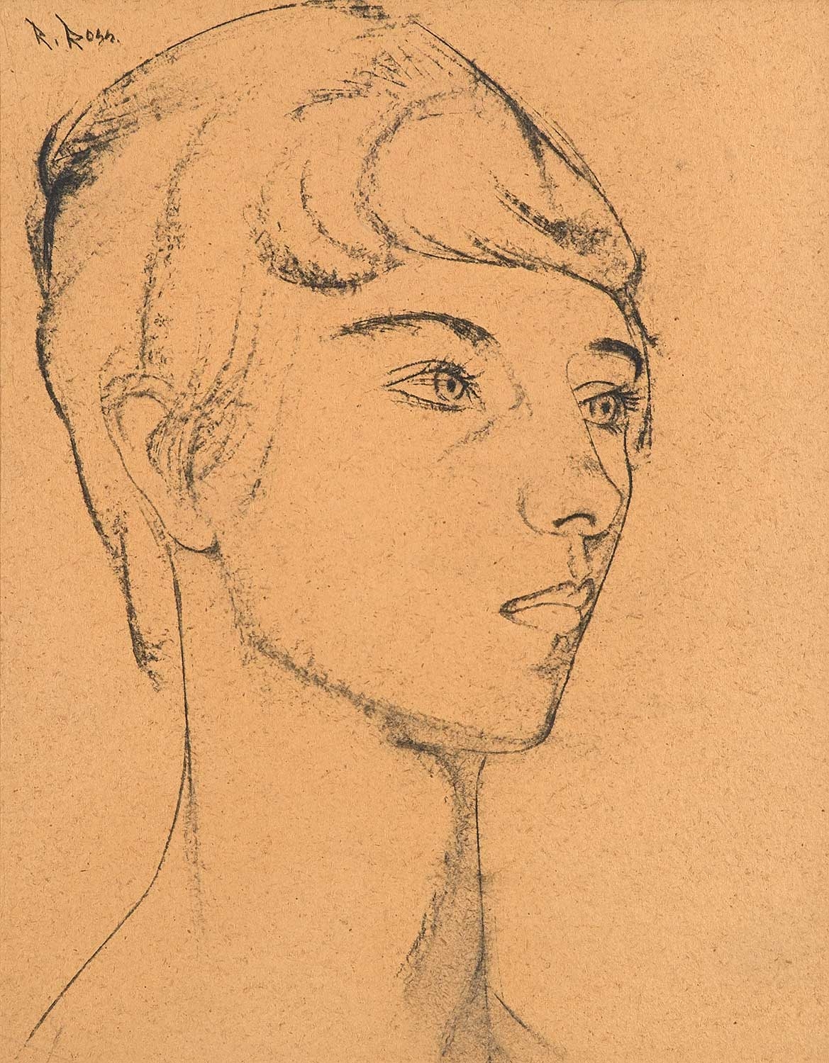 Artwork by Robert Ross, My Botticelli, Made of charcoal on paper