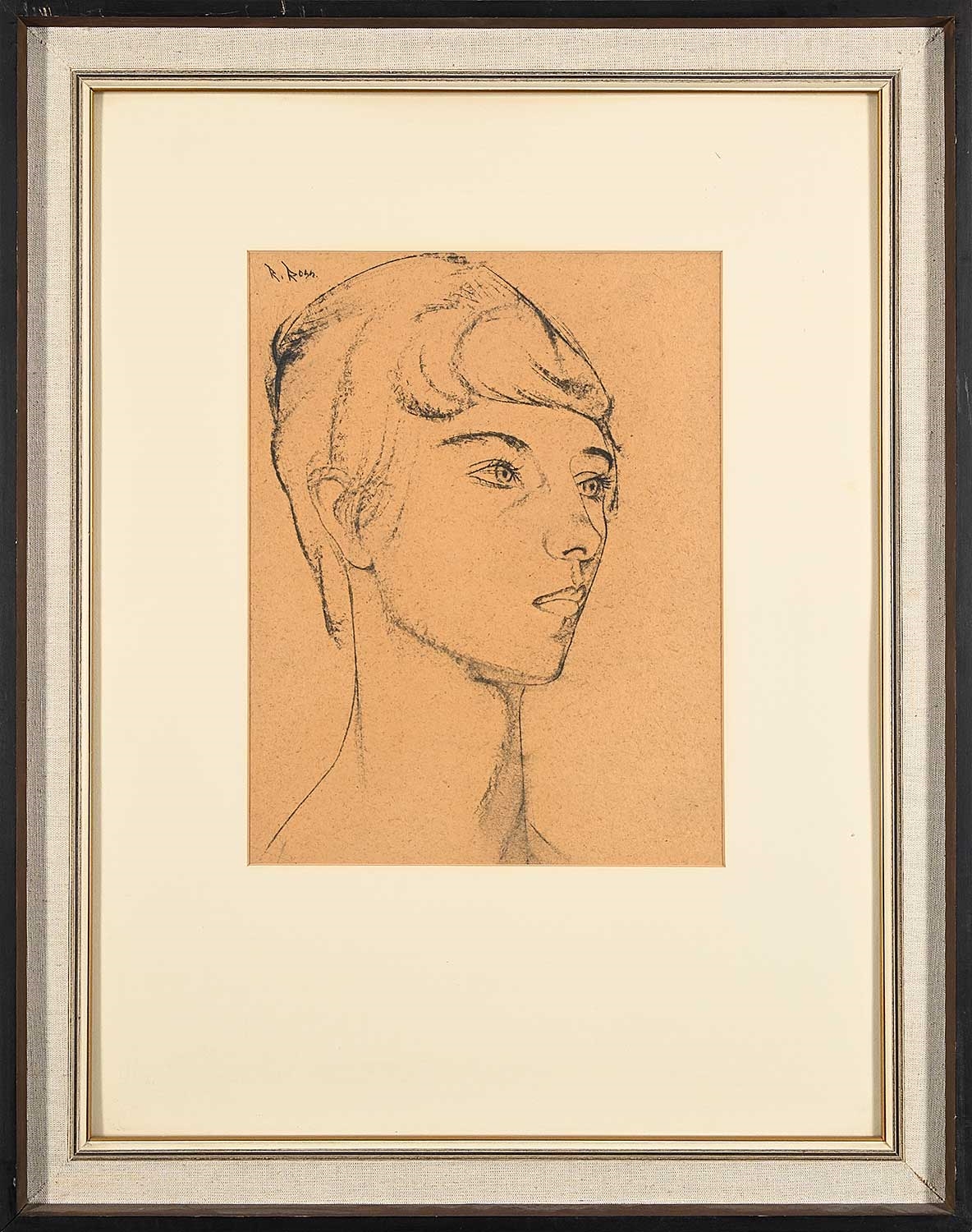 Artwork by Robert Ross, My Botticelli, Made of charcoal on paper