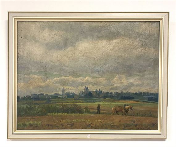 Paysage rural au laboureur by Jean Baptiste Lampe