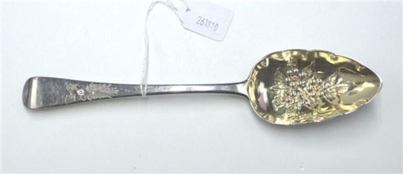 George III sterling silver berry spoon - Solomon Hougham