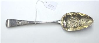 George III sterling silver berry spoon - Solomon Hougham