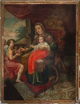 Excepcional Virgen de las Uvas - Manera / atribuíble a José Camarón Bonanat (o Boronat) (Segorbe - José Camarón y Boronat