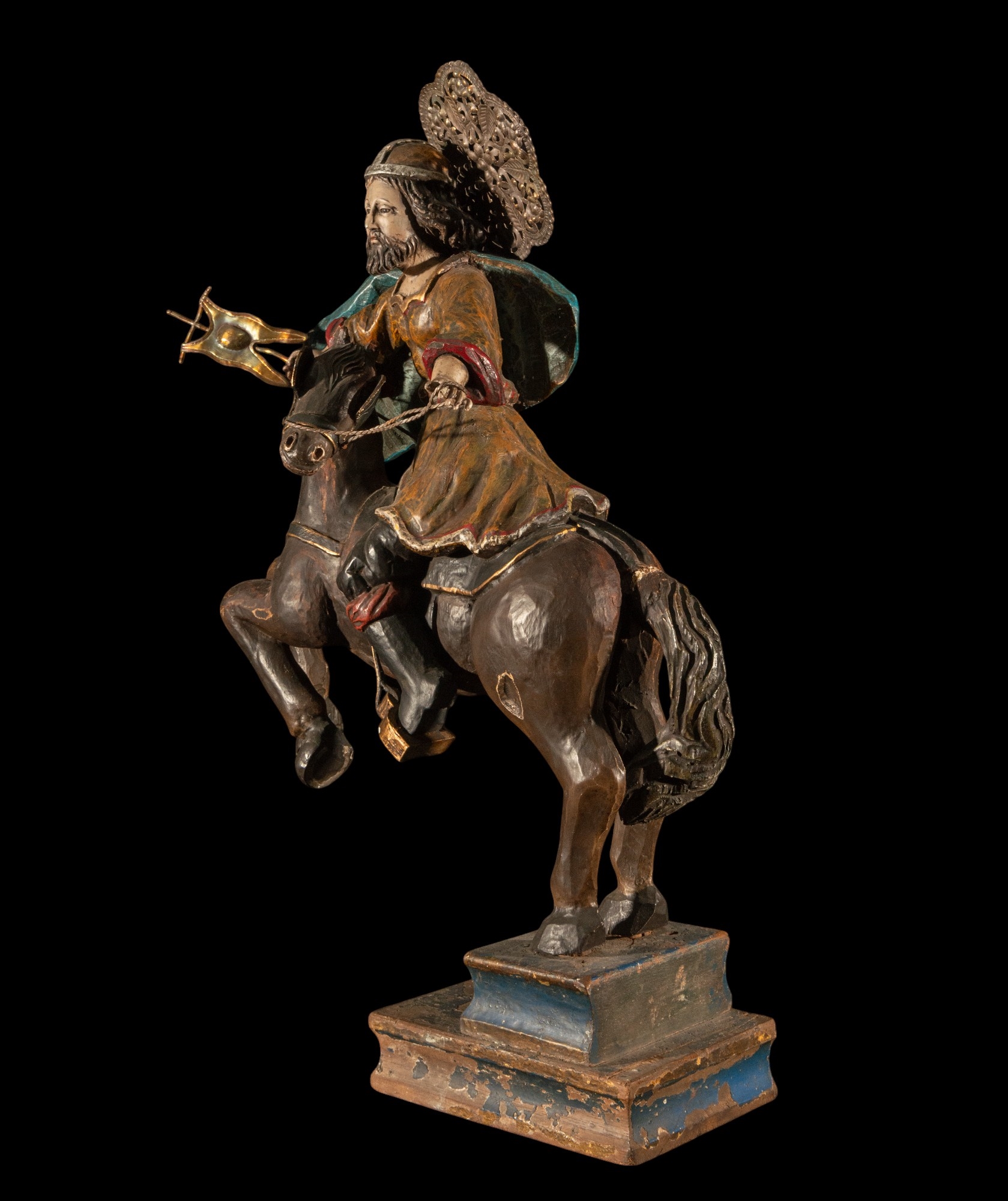 Artwork by Chilean School, 20th Century, Escuela Chilena del siglo XX - Santo ecuestre, Made of Plata