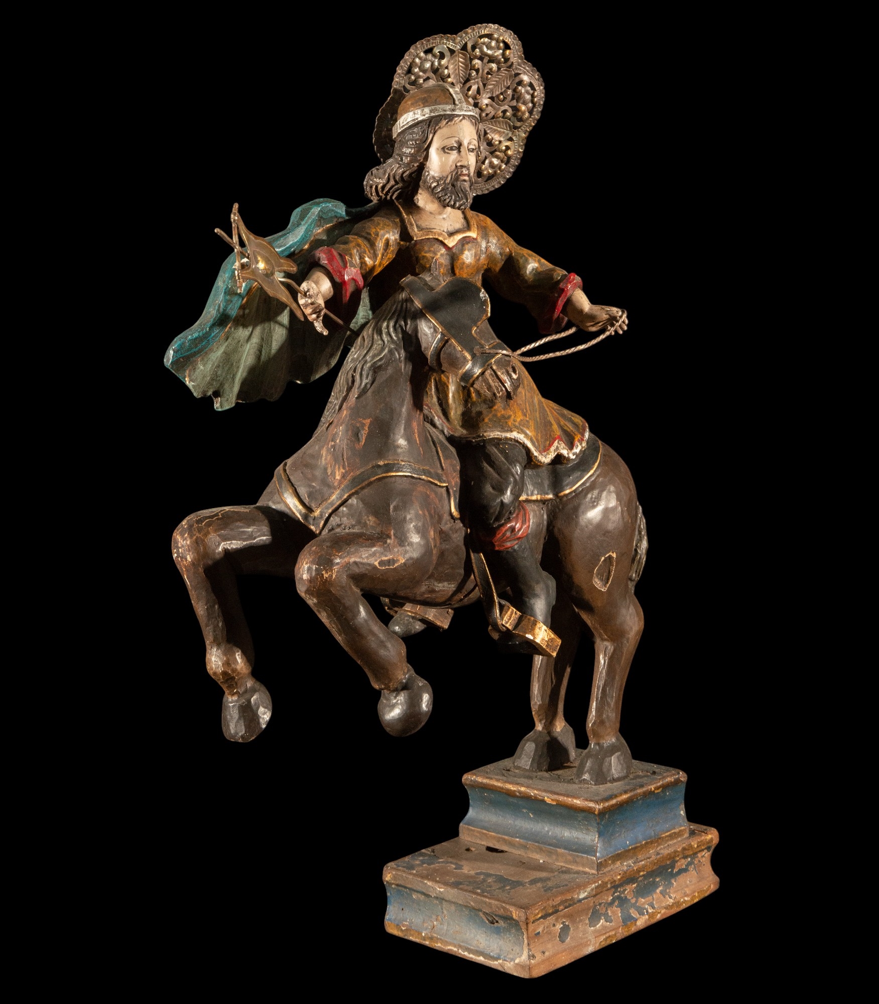 Artwork by Chilean School, 20th Century, Escuela Chilena del siglo XX - Santo ecuestre, Made of Plata