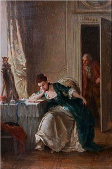 Boudoir scene - Louise Émilie Leleux-Giraud