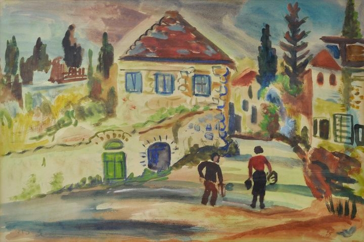 Israel Paldi | Figures on a street | MutualArt