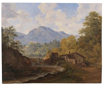 Oberbayerisches Gebirgstal mit Mühle - Cantius Dillis