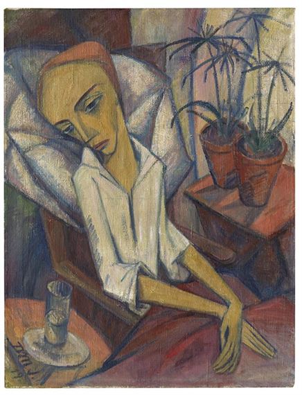 Das kranke Mädchen by Dorothea Maetzel-Johannsen, 1919