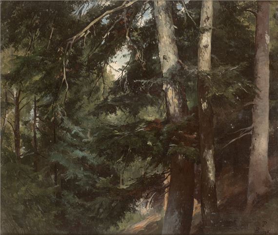 "Burgk an der Saalquelle Edelltauern": Waldidyll bei Schloss Burgk - Friedrich Preller the Younger