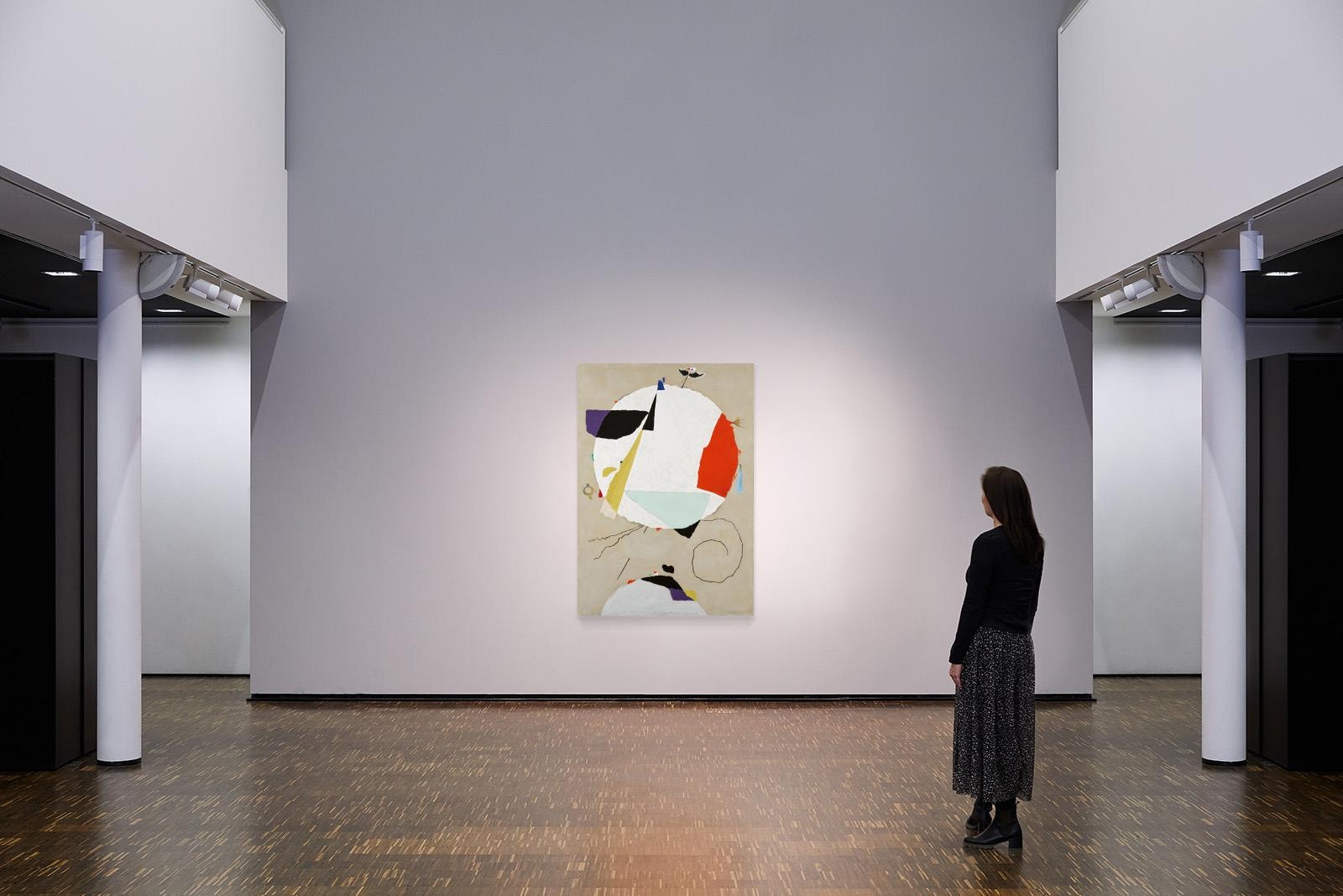 Artwork by Willi Baumeister, Monturi, Diskus (mit Segmenten), Made of Oil, synthetic resin and sand on fibreboard