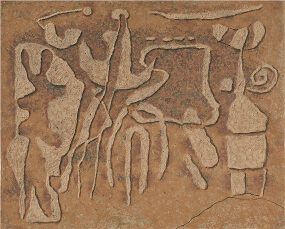 "Urrwo (Braunes Reliefbild)" by Willi Baumeister, 1951