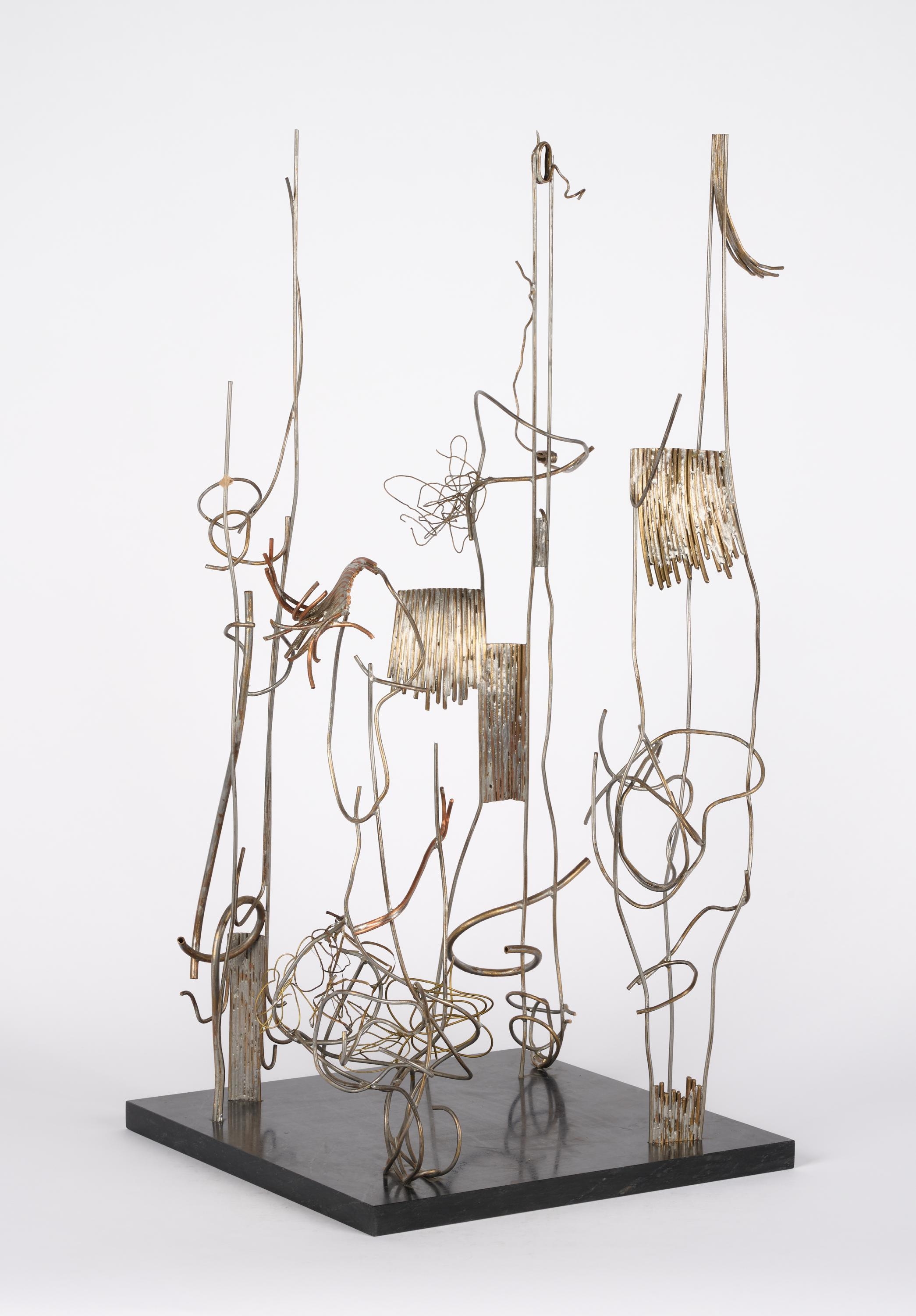 Artwork by Brigitte Matschinsky-Denninghoff, Untitled, Made of Brass and tin on slate