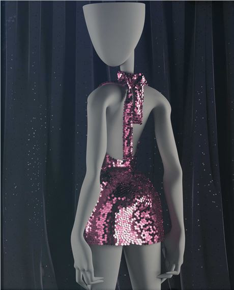tom ford pink sequin dress 18K Tom Ford Zipper Rose Gold Sequin Dress size IT 38