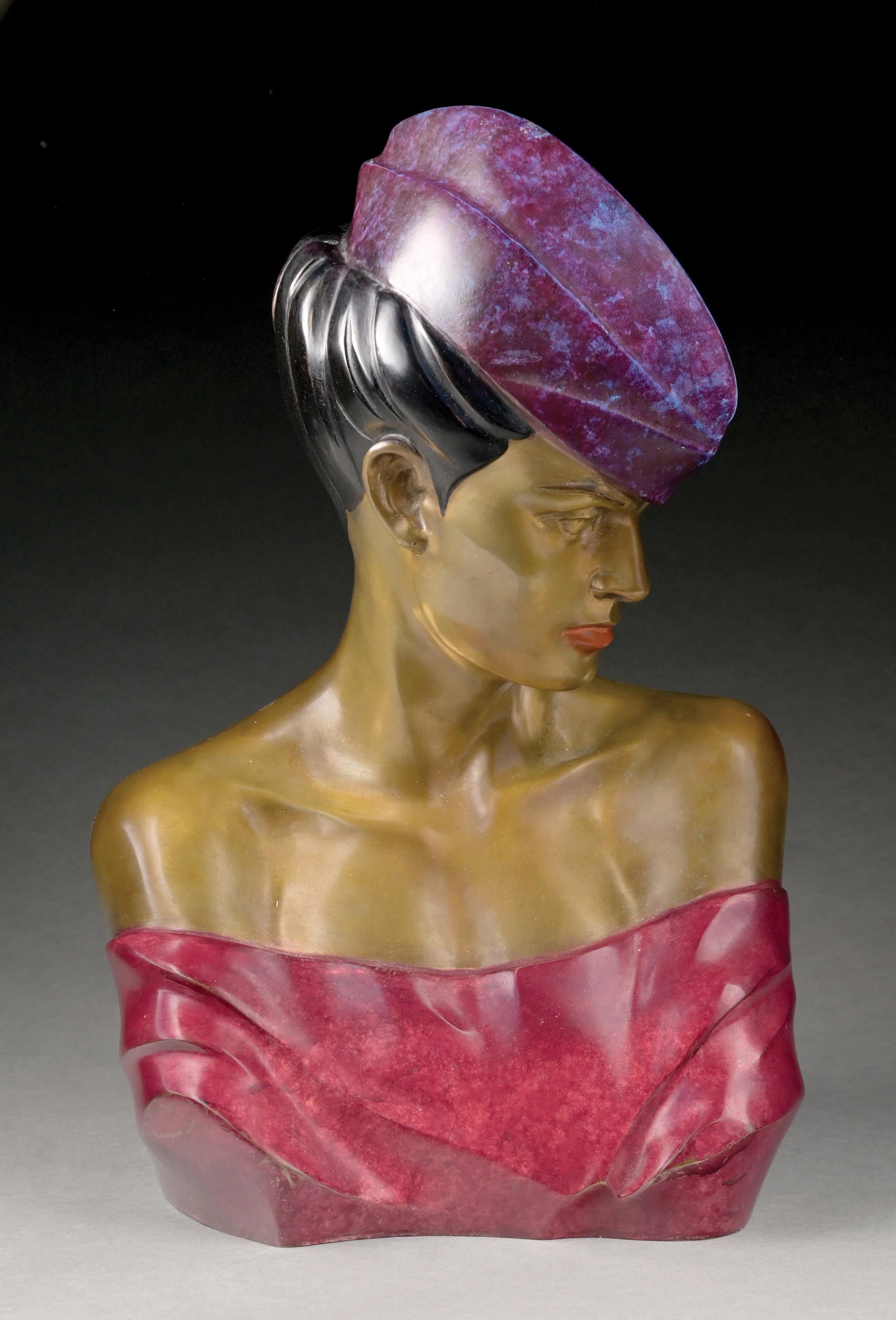 Patrick Nagel | polychromed bronze sculpture | MutualArt