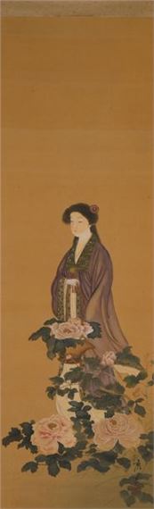 The Goddess Kannon and Peonies - Terasaki Kogyo