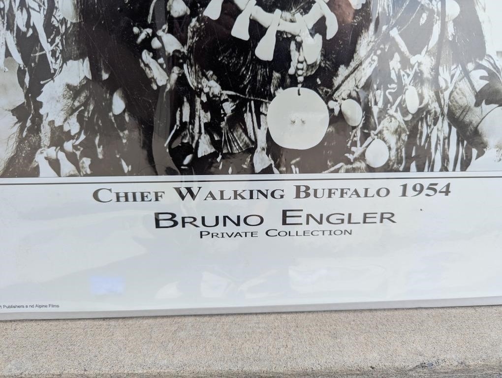 Artwork by Bruno Engler, Chief Walking Buffalo Poster, Made of Poster