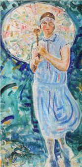 A woman with a parasol - Hans Jørgen Korn