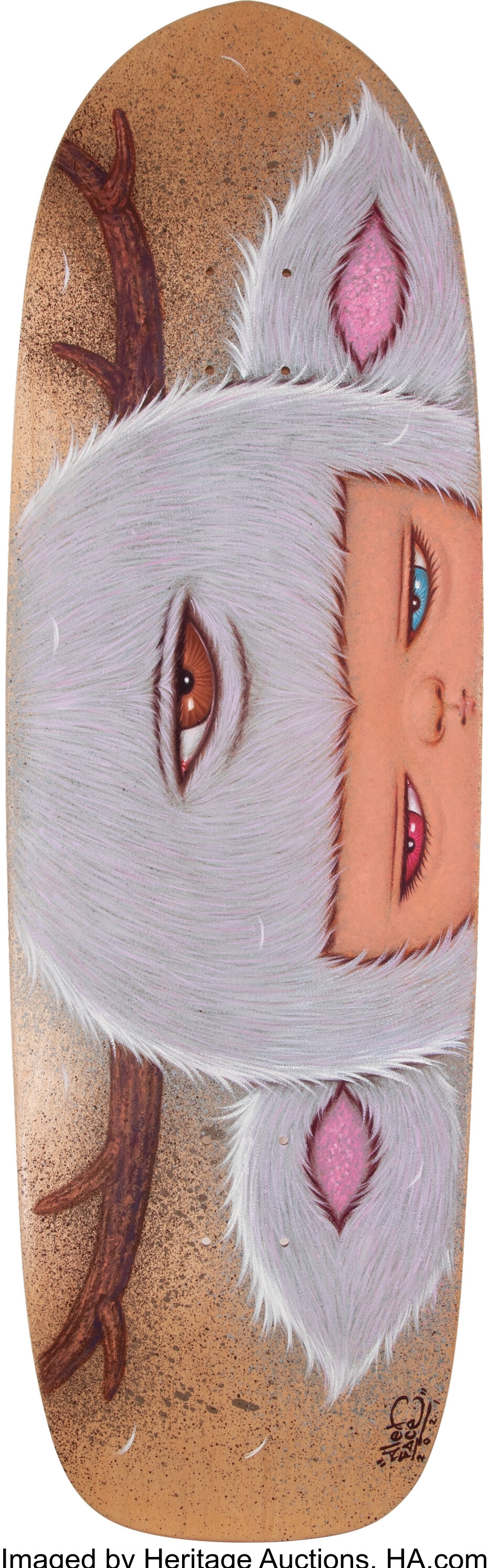 Artwork by Alex Face, Sneak Up No. 2 , 2021, Made of Acrylic on skate deck