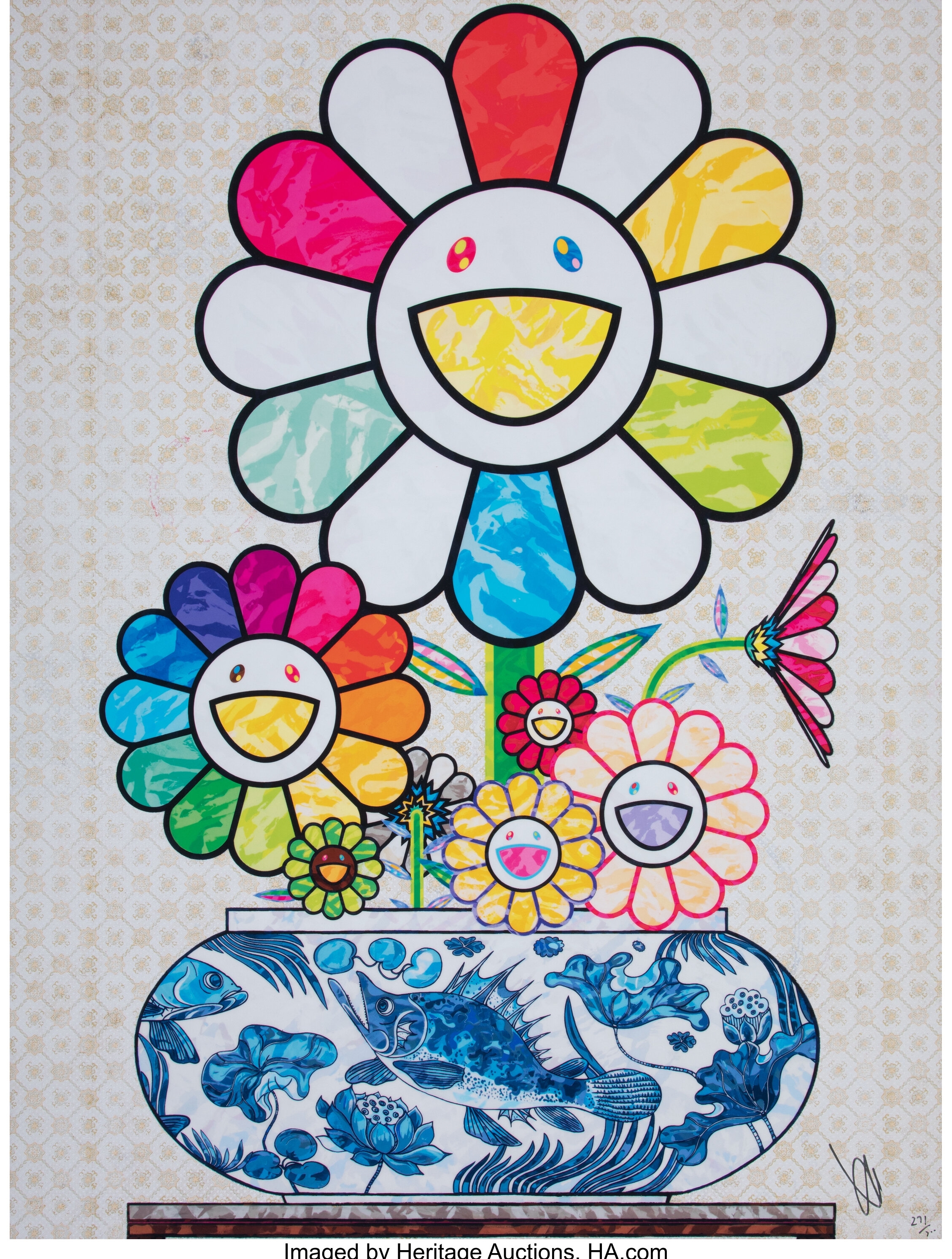 Takashi Murakami | Murakami Flowers in a Qinghua Vase, 2024 (2024 ...