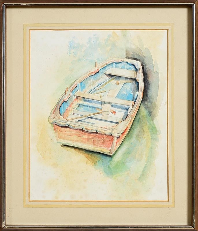 Artwork by Floyd Placzek, The Boat Painters Boat (1982, Made of watercolour on paper