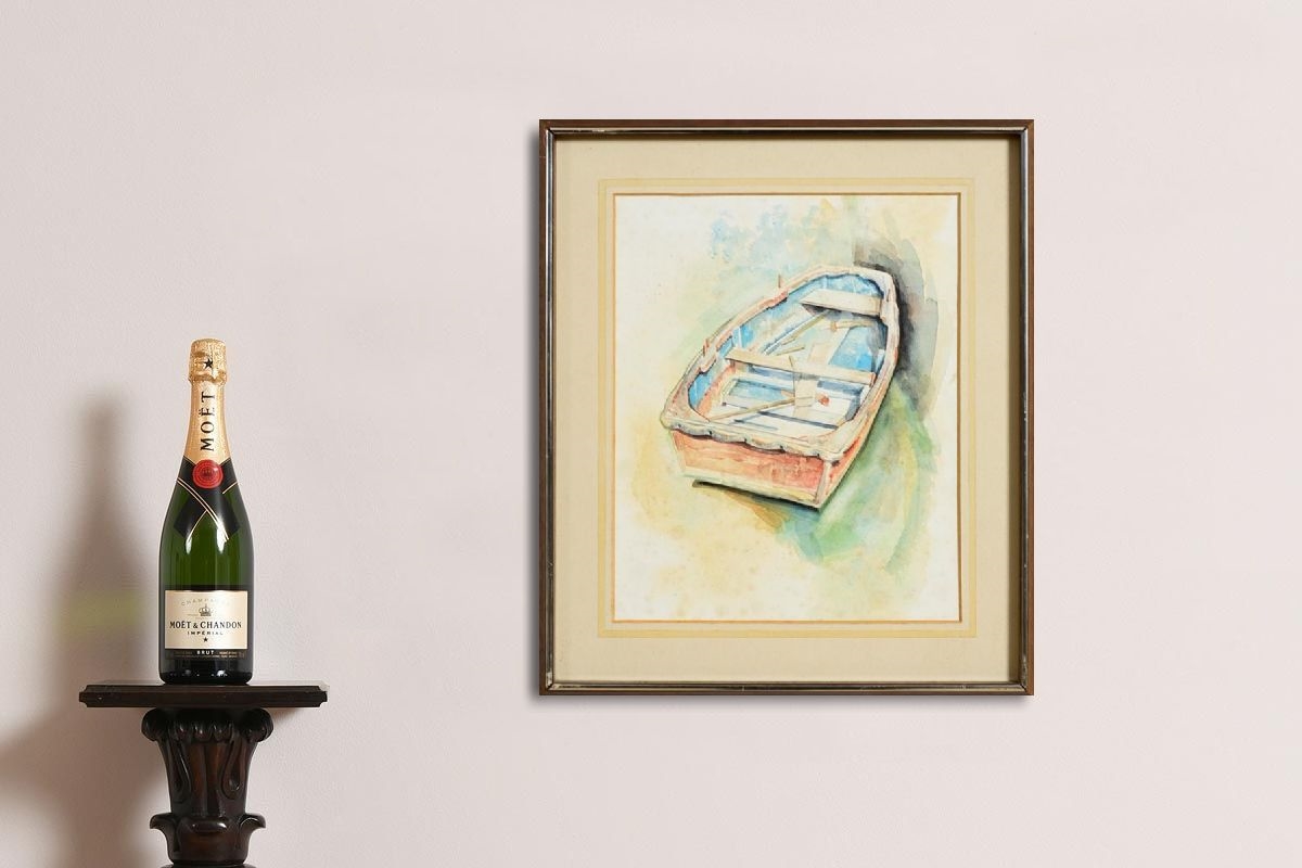 Artwork by Floyd Placzek, The Boat Painters Boat (1982, Made of watercolour on paper