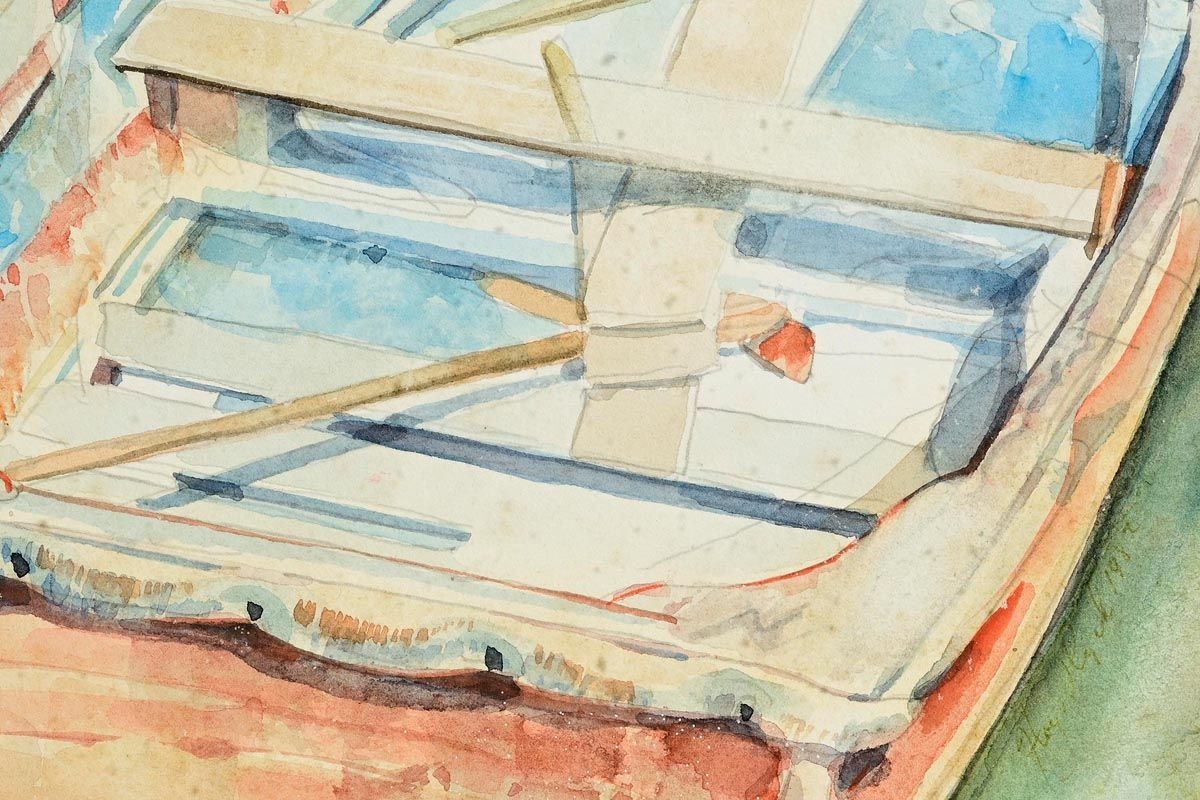 Artwork by Floyd Placzek, The Boat Painters Boat (1982, Made of watercolour on paper