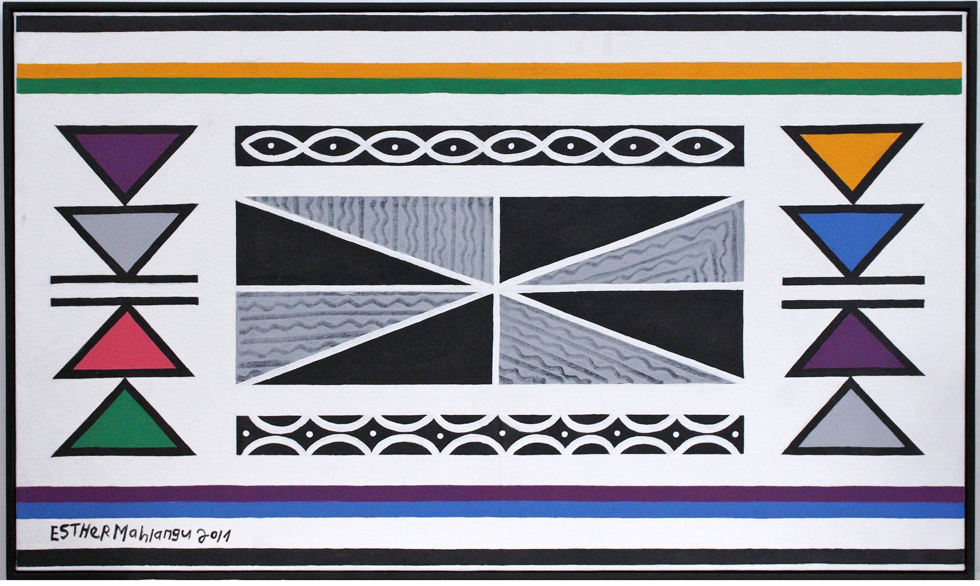 Esther Mahlangu | ABSTRACT NDEBELE PATTERN (2017) | MutualArt