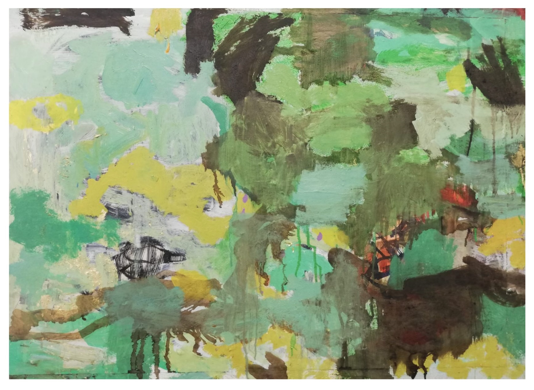 Artwork by Greta Mcmahon, LEANING INTO THE AFTERNOON (2022), Made of oil and collage on canvas