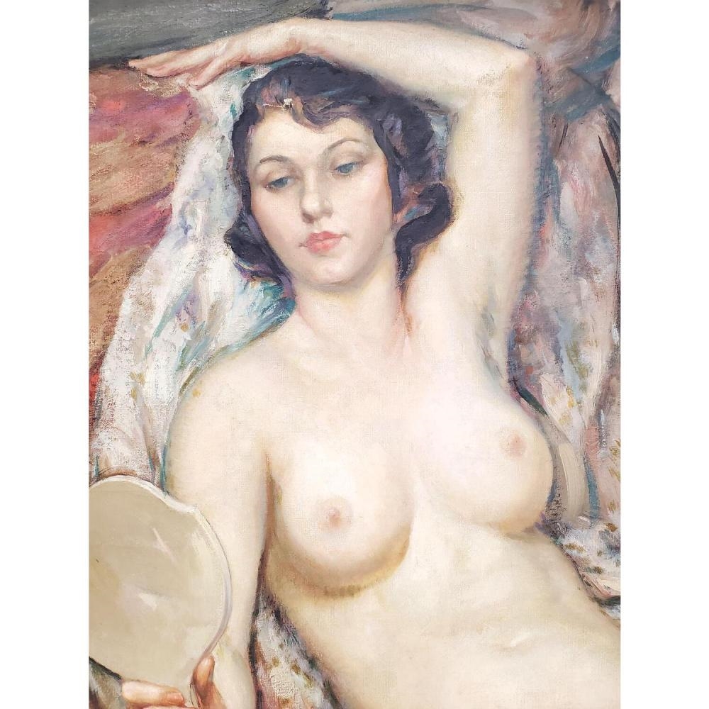 Vincent Nesbert | Seated Nude w/ Mirror | MutualArt