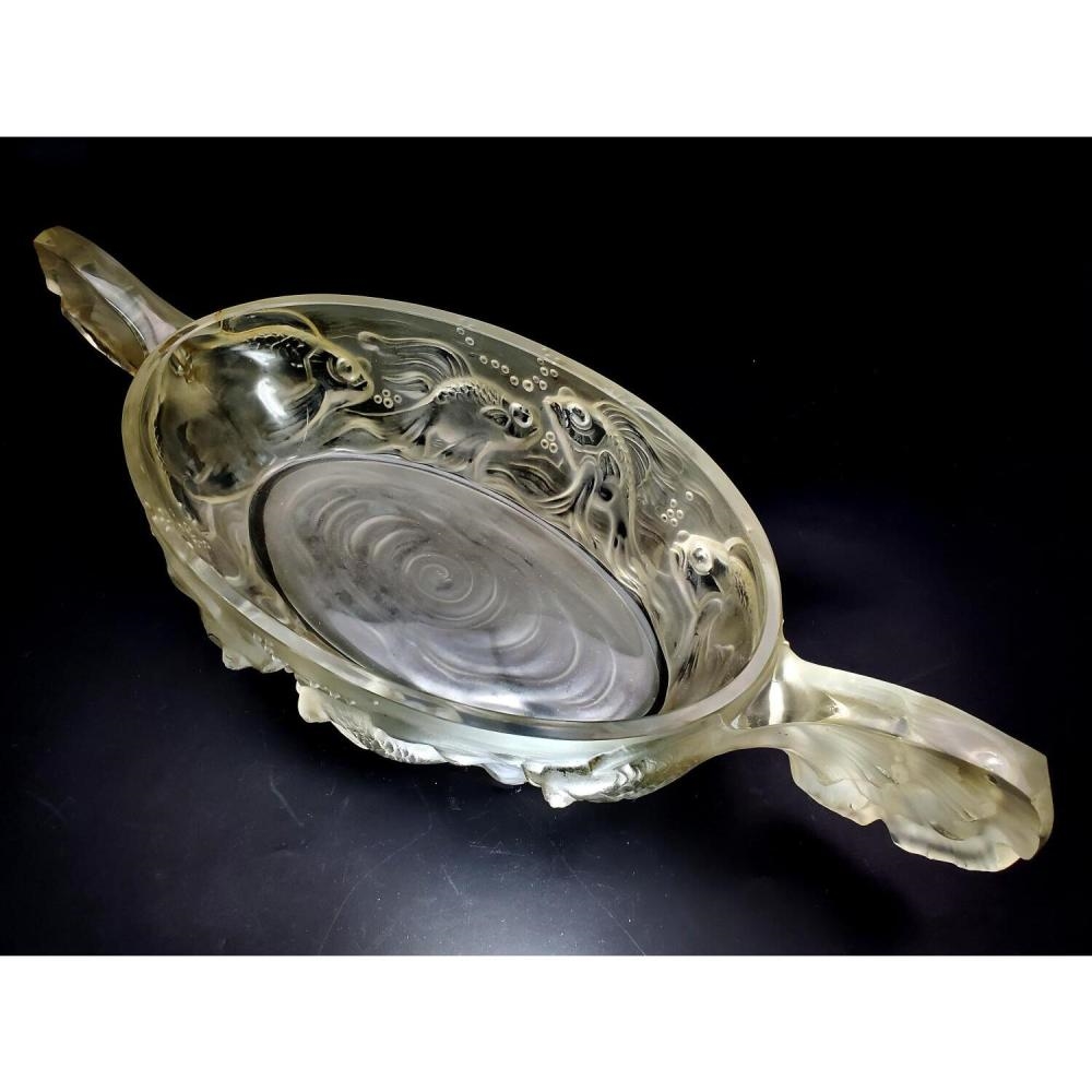 French Art Deco | Verlys Art Deco French Glass Bowl w/ Fish Reliefs ...