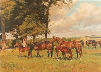 'Mares and Foals in landscape' - Peter Smith
