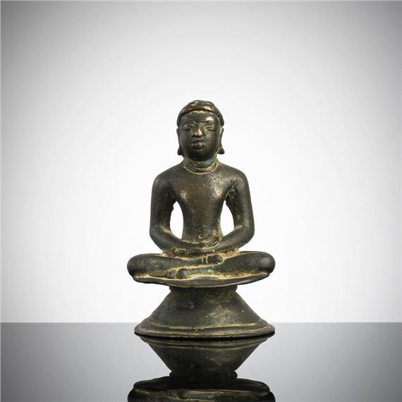 Indian School | A BRONZE FIGURE OF A DIGAMBARA JINA (10) | MutualArt