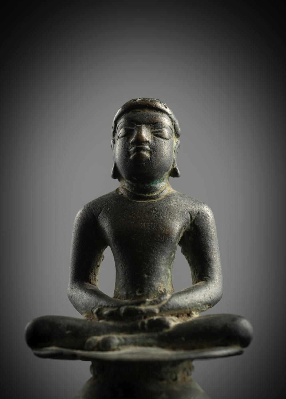 Indian School | A BRONZE FIGURE OF A DIGAMBARA JINA (10) | MutualArt