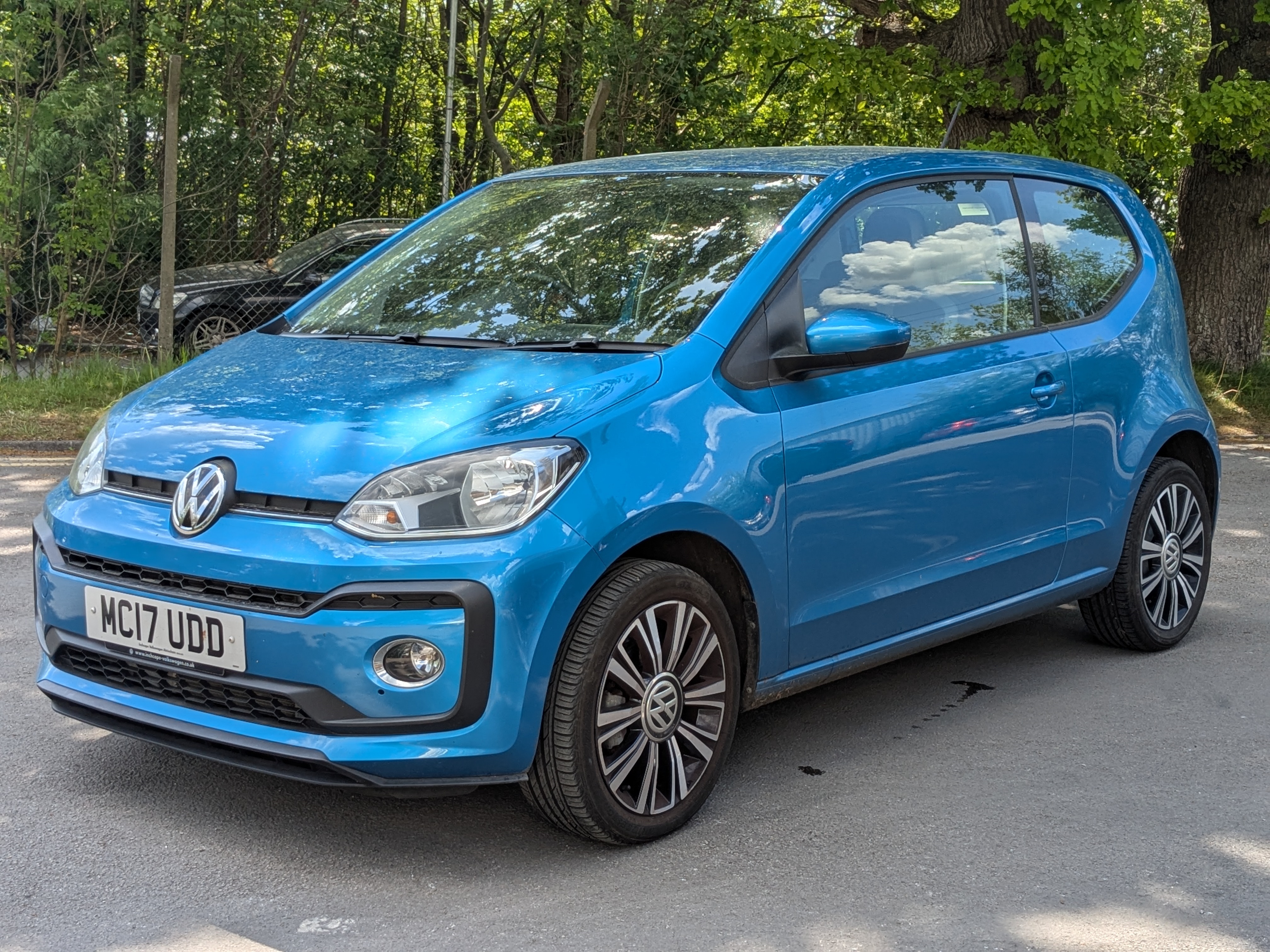 Artwork by MANUAL, a blue three door 1.0L High Up hatchback manual