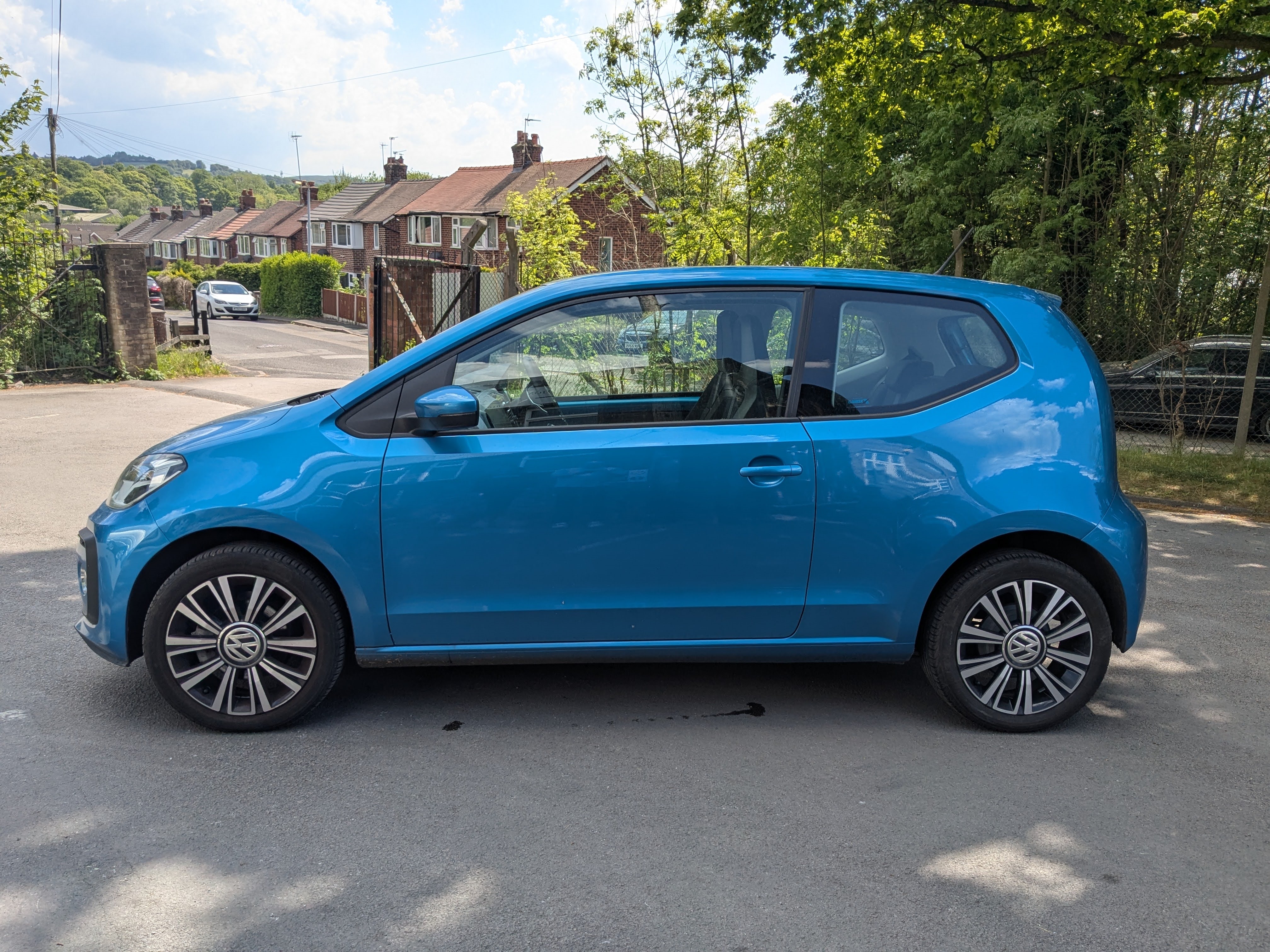 Artwork by MANUAL, a blue three door 1.0L High Up hatchback manual