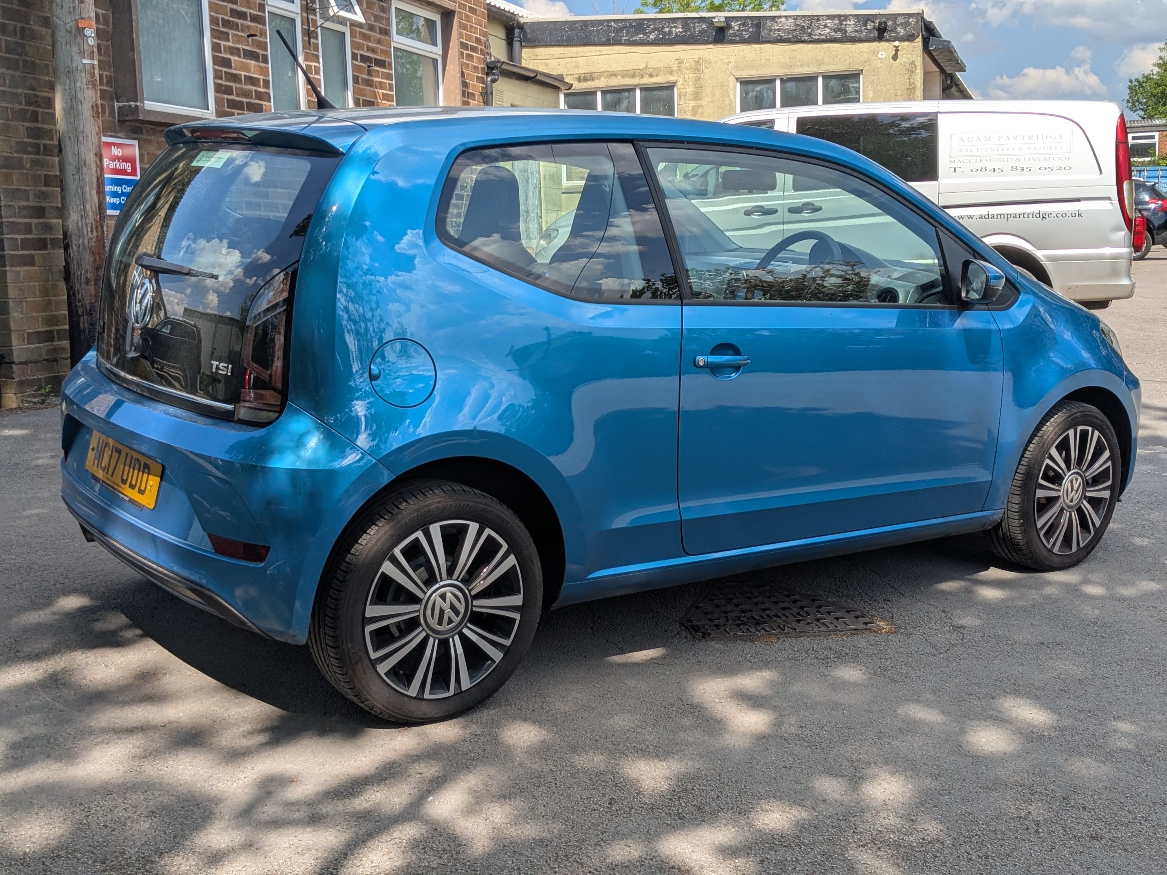 Artwork by MANUAL, a blue three door 1.0L High Up hatchback manual